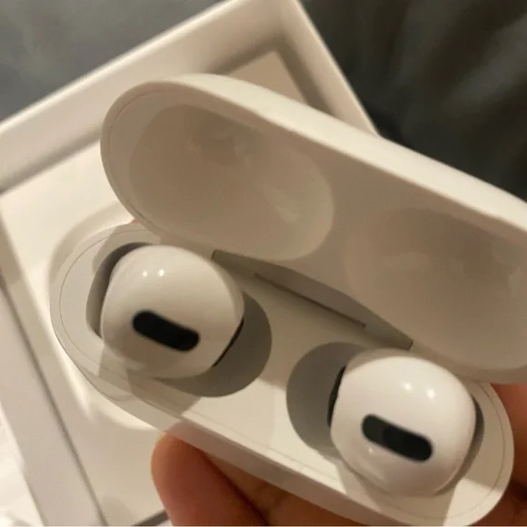 AirPod Pros, MagSafe Charging Case With Cleaning tool included.